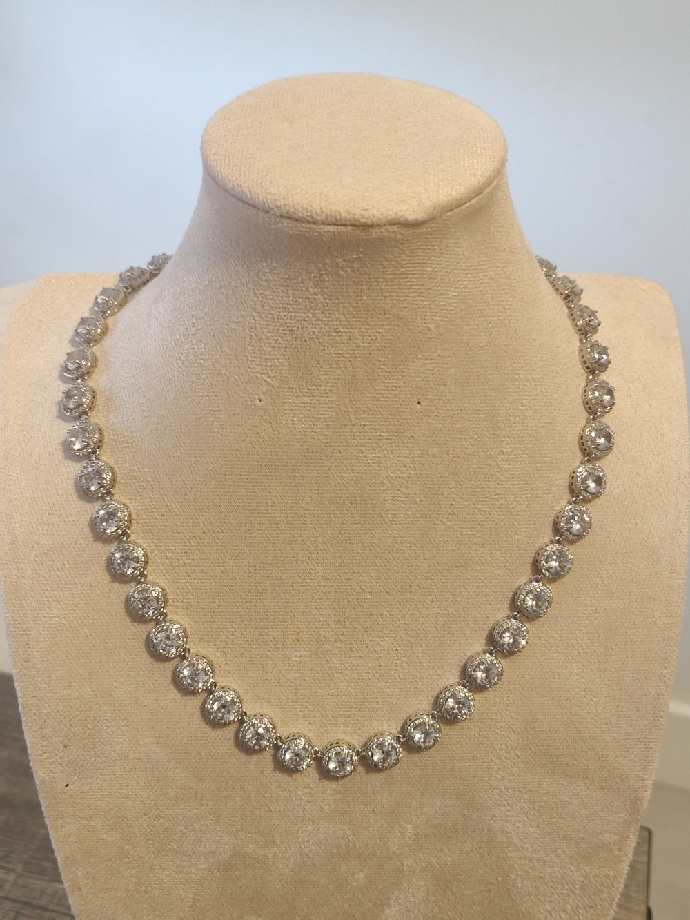 Sterling Silver Crystal Tennis Necklace - Elegant Women's Jewelry-